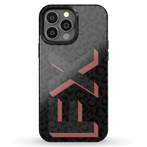 3D Initials Dark Leopard iPhone Case - Vertical